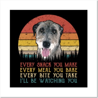 Retro Irish Wolfhound Every Snack You Make Every Meal You Bake Posters and Art